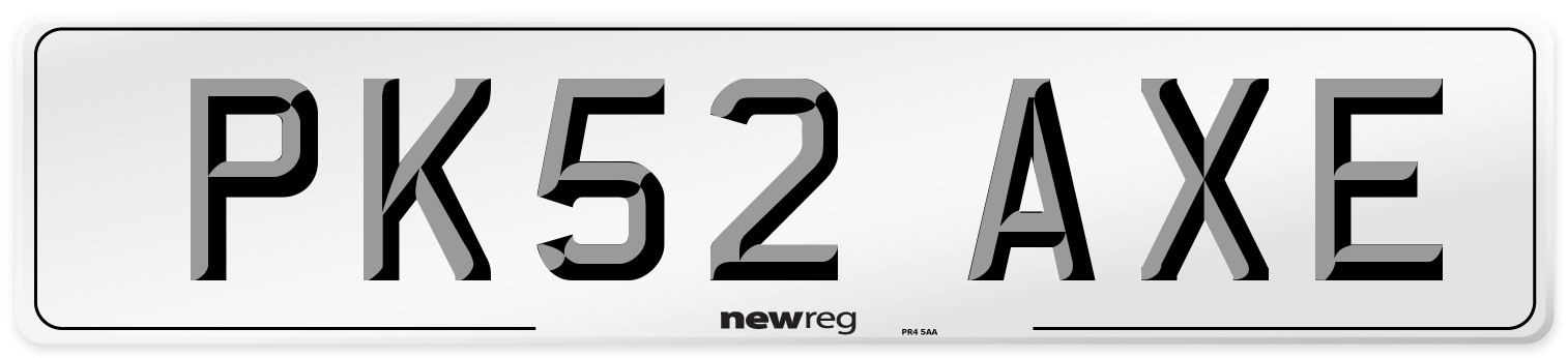 PK52 AXE Number Plate from New Reg